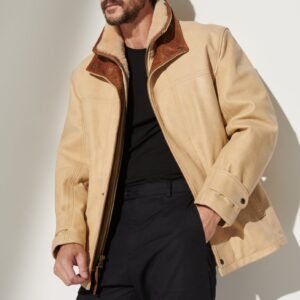 Palomino Edition Leather Coat with Shearling Lining