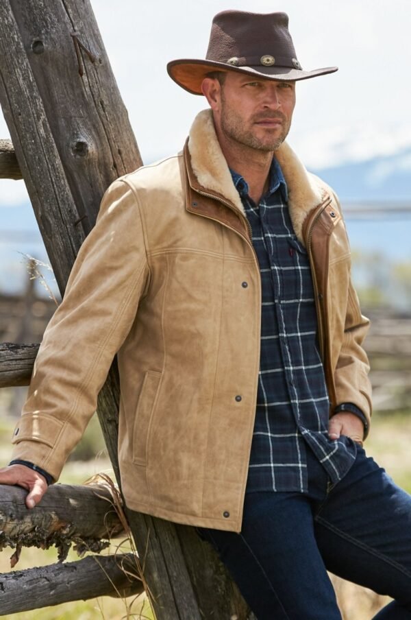 Palomino Edition Leather Coat with Shearling Lining - Image 3