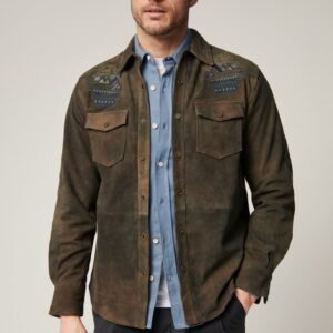 Bison Peak Suede Leather Shirt Jacket