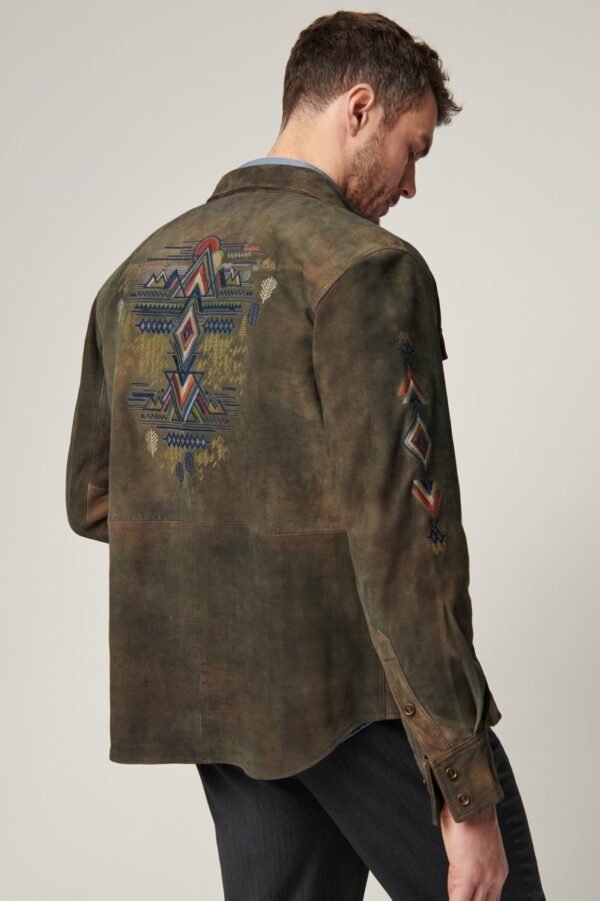 Bison Peak Suede Leather Shirt Jacket - Image 3