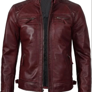 Leather Jacket Men - Real Lambskin Cafe Racer Biker Style Casual Leather Jackets For Mens