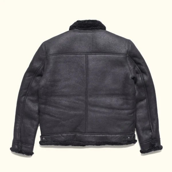 Shearling Leather Bomber Jacket - Image 3