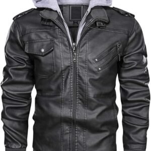 CRYSULLY Men's Leather Jacket-Fall Winter