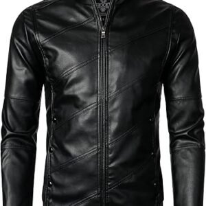 CREW Mens Leather Jacket Lightweight